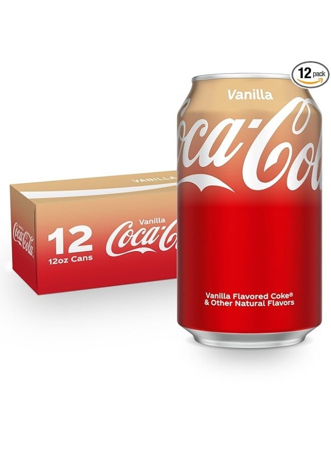 Coca-Cola Vanilla Soda USA – 12 Pack (335ml Cans) - Image 1